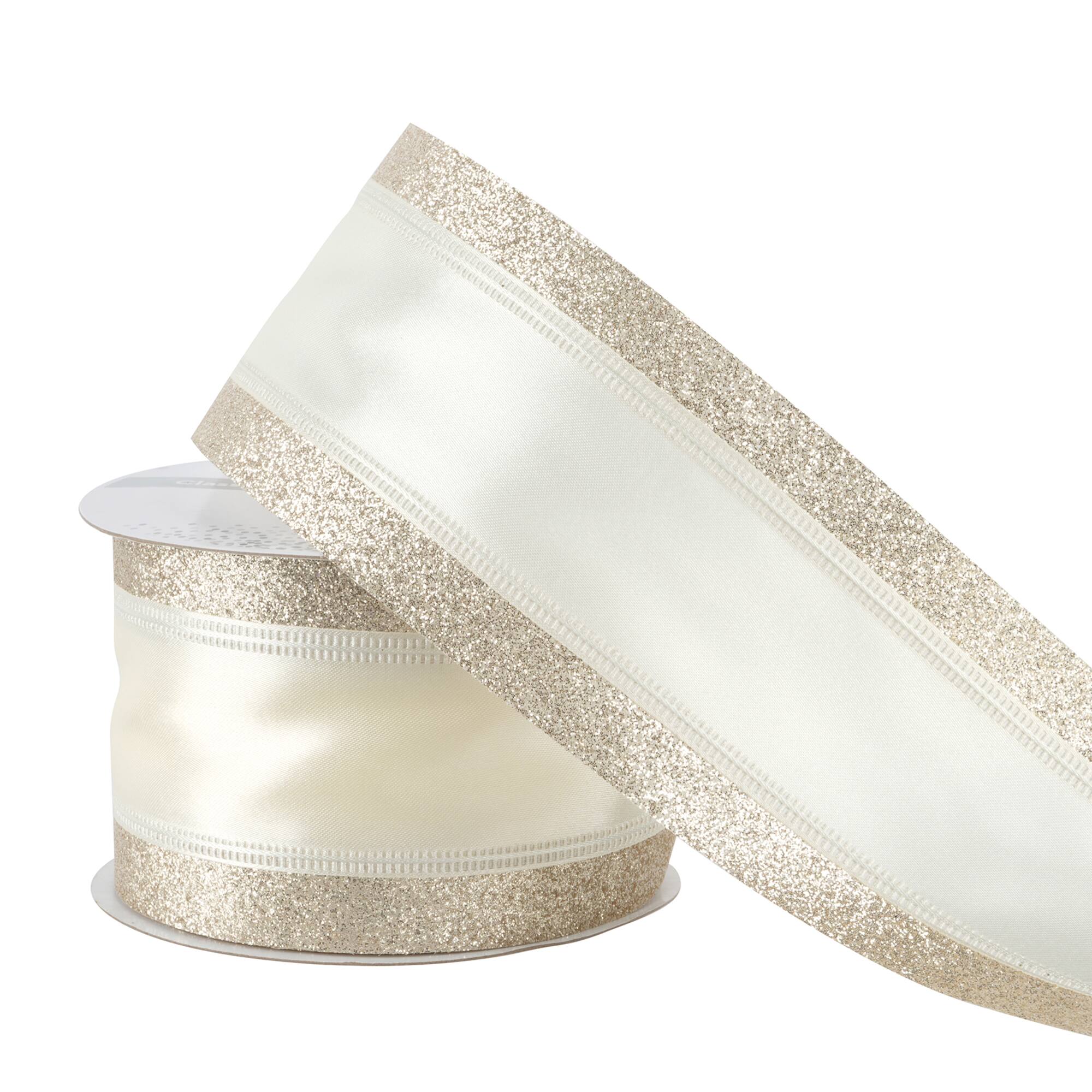 2.5" x 3yd. Satin Glitter Wired Ribbon by Celebrate It™ Classic